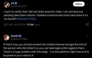 The content creators' interaction on X (Image via X)